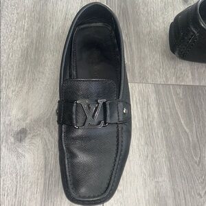 Louis Vuitton Black Leather Loafers Sz US 9